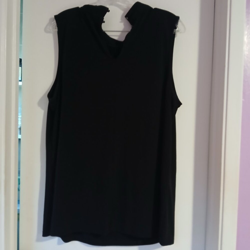 Banana Republic Women's Pleated Mock Neck Sleeveless Top Black SZ XL GUC - Picture 6 of 7